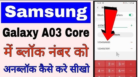 samsung galaxy A03 Core me block number unblock kaise kare ।। samsung galaxy A03 Core numer unblock