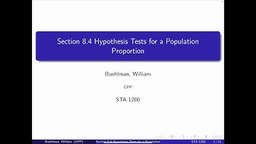 Section 8.4 Hypothesis Test for Proportions