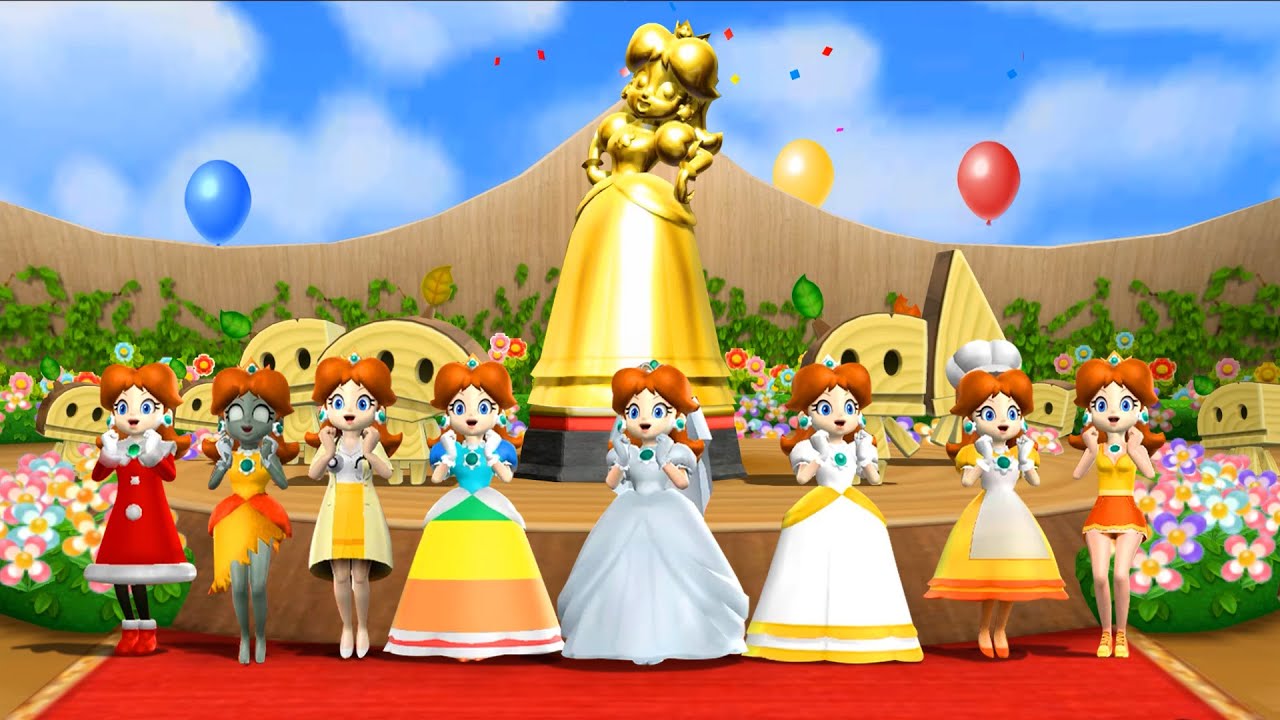 マリオパーティ9】デイジー姫の衣装がすべて勝利します - YouTube