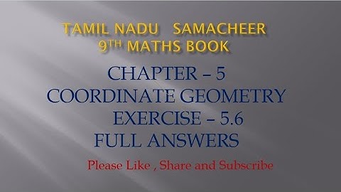 9th maths|Chapter 5|Coordinate Geometry|Exercise 5.6|Full Answers|@JMDMmathschannel