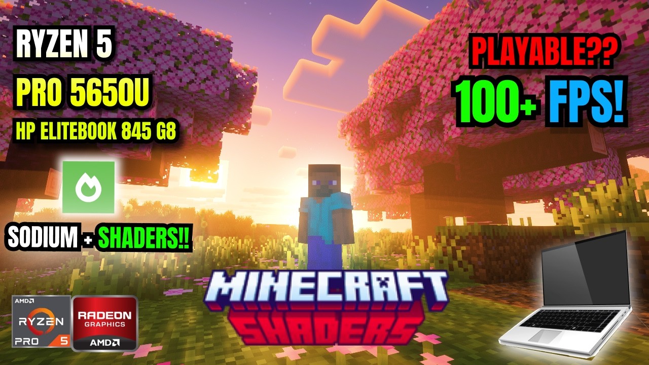 Minecraft(Sodium+Shaders) Test on HP EliteBook 845 G8/G7 | Ryzen 5