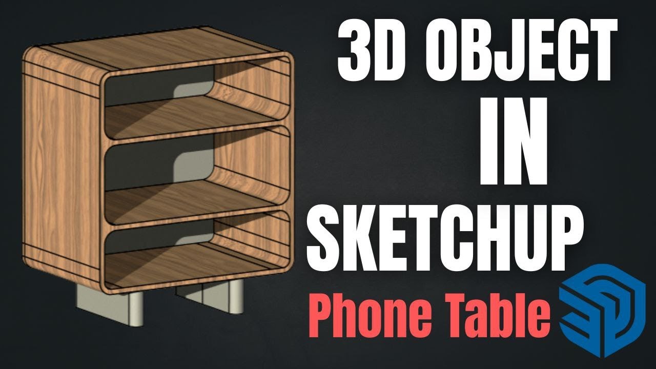 Create a Classic Phone Table in SketchUp | 3D Modeling Tutorial | 57cm × 85cm × 100cm