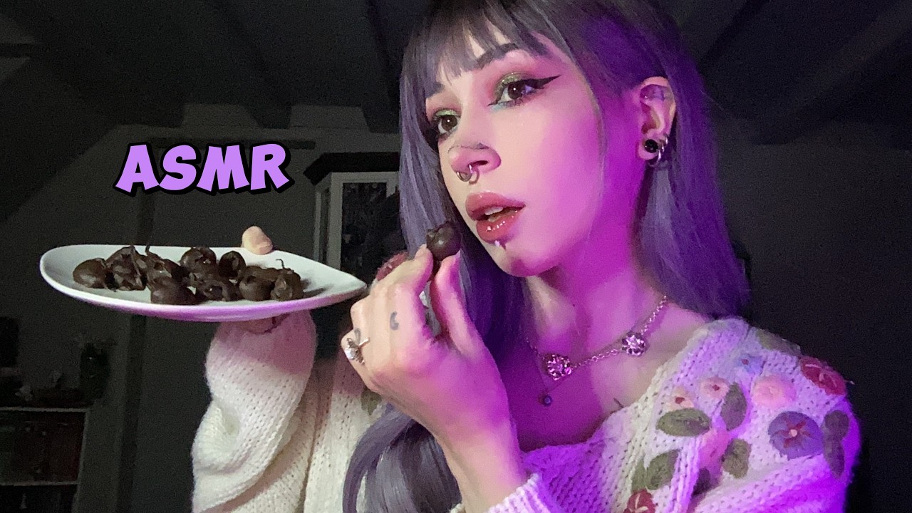 ASMR Eating Chocolate Covered Blueberries & Yapping
