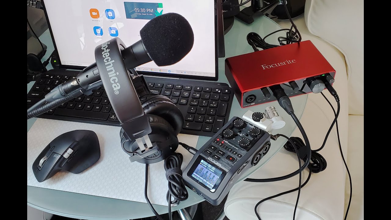 Zoom H6 Recorder & Focusrite Scarlett mixer for Zoom video conference