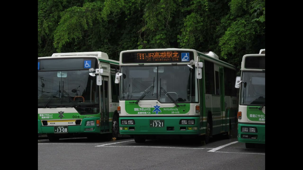 CA2010A 高槻市バス　音声合成 アイドリングストップ&変速時空吹かし】高槻市営バス走行音 JR高槻駅北