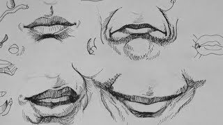 Pen & Ink Drawing Tutorials | How to draw realistic mouth expressions