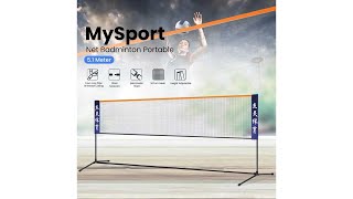 Jaring Net Badminton Bulutangkis Portable dengan Tiang Lipat 5.1 Meter