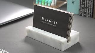 MaxGear Business Card Holder for Desk Marble Business Card Display