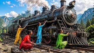 🚂 4 Girls Fixed the World's Biggest Steam Train! 😱 Its First Ride Shocked the Whole Village!