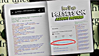 how to use alight motion preset links (xml/drive link) || RPW tutorials