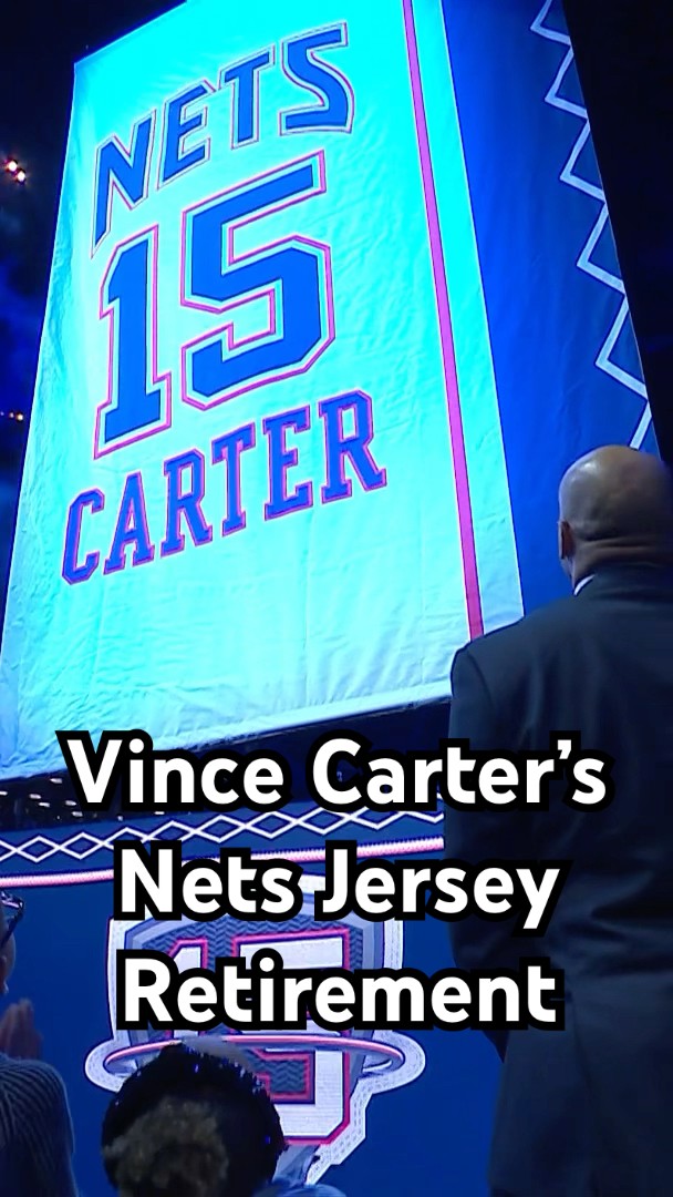Vince Carter’s Jersey goes in the rafters at Barclays!
