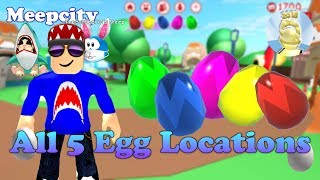 All 5 Easter Egg Locations Meepcity Egg Hunt 2018 Youtube - how to find all eggs in roblox meepcity egg hunt 2019