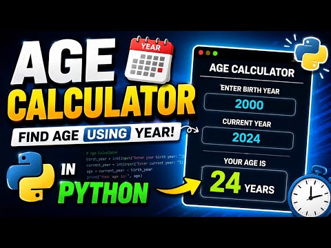 Age calculator in Python Birth year se age pata kare