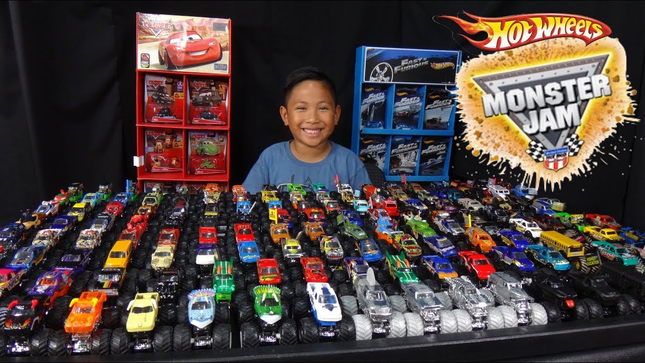 Jonah's Huge Hot Wheels Monster Jam Trucks Collection - YouTube.