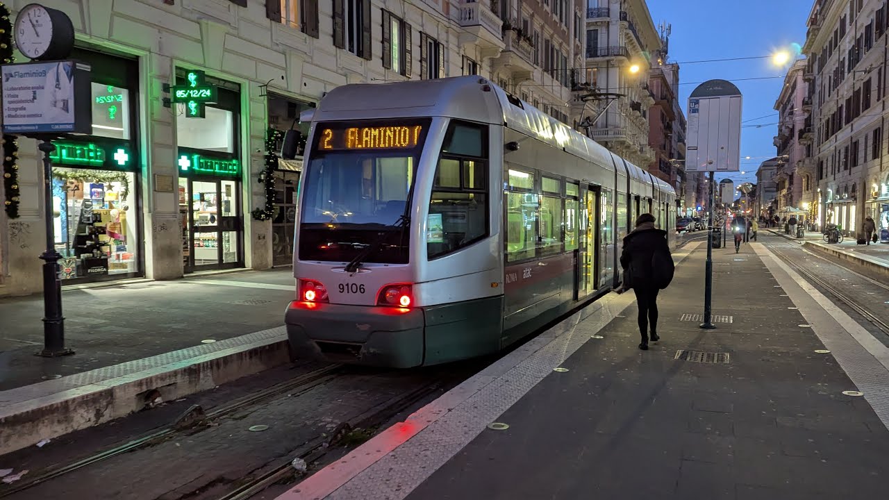 Tranvia di Roma / Rome Tram Linea 2 Piazzale Flaminio - Mancini Serie 9100