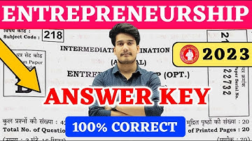 12th Entrepreneurship Answer Key 2023| Eps Class 12 Objective Answer | Aditya Jha
