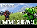 Space Engineers: 30 MAN PVP SURVIVAL! Farrel vs w4sted vs Bowman Multi-PoV