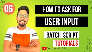 Batch Script For User Input in Variable