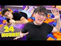 Playing HIDE and SEEK inside a TRAMPOLINE PARK! ($10,000 24 HOURS CHALLENGE!)