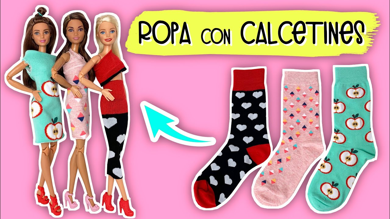 abogado a nombre de región Cómo hacer ropa para tu muñeca Barbie usando calcetines ¡Muy fácil! -  YouTube