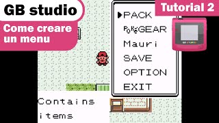 GB Studio Pause Menu Tutorial
