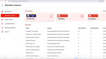 PHP & MYSQL - Student Attendance Management System