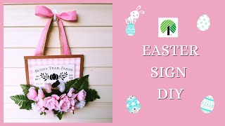 DOLLAR TREE EASTER SIGN DIY