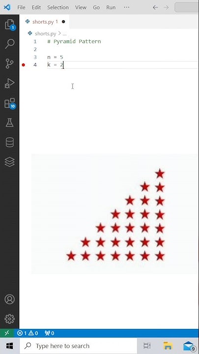 Left Half pyramid #shorts #coding #python #starpattern #pyramid - YouTube