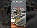 Mini V2 Twin Cylinder Engine Running 🔥⚙️ Satisfying Mini Machine #shorts