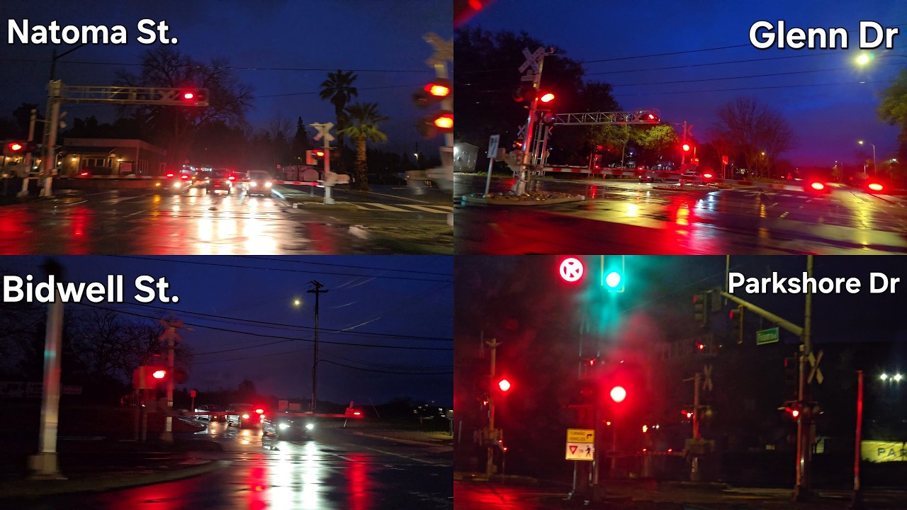 Several Malfunctioning SacRT Folsom area railroad crossings (2/17/26)