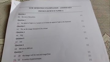 first semester physics icse answer key 2021/ mcqs first semester answer key icse 2021