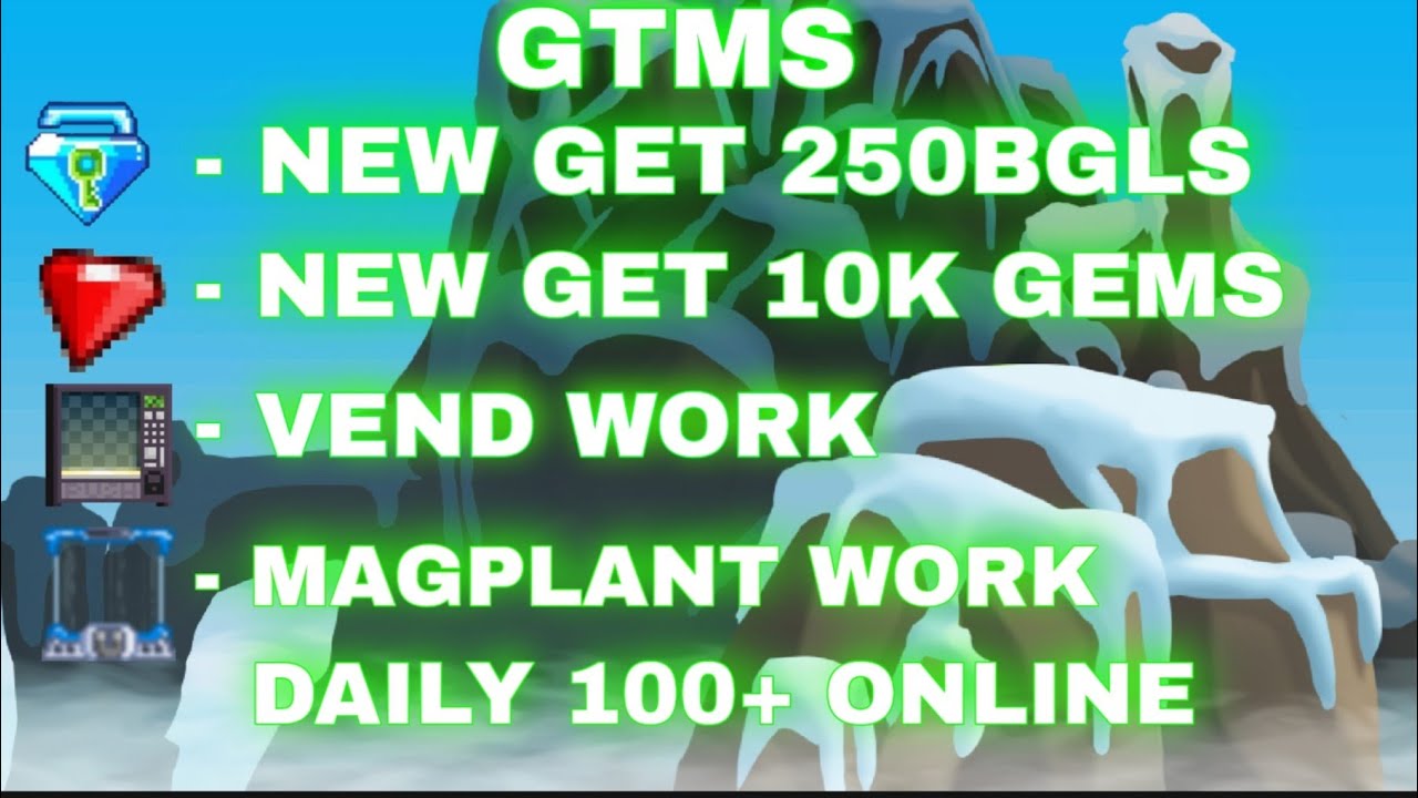 Growtopia Private Server GTMS NEW GET 250BGLS + 10K GEMS CooLer GTPS YouTube