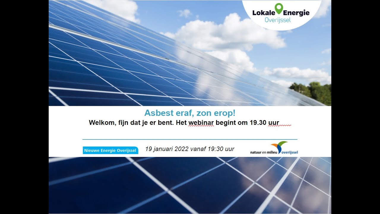 Webinar: Asbest eraf Zon erop