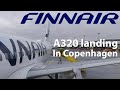 Finnair Airbus A320 christmas day landing in Copenhagen Kastrup Airport