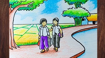 Vẽ Tranh ĐỀ TÀI PHONG CẢNH QUÊ HƯƠNG | how to draw scenery #vetranh