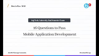 How to Pass/Score in Mobile Application Development (MAD) Sem-6 IT | GTU screenshot 3