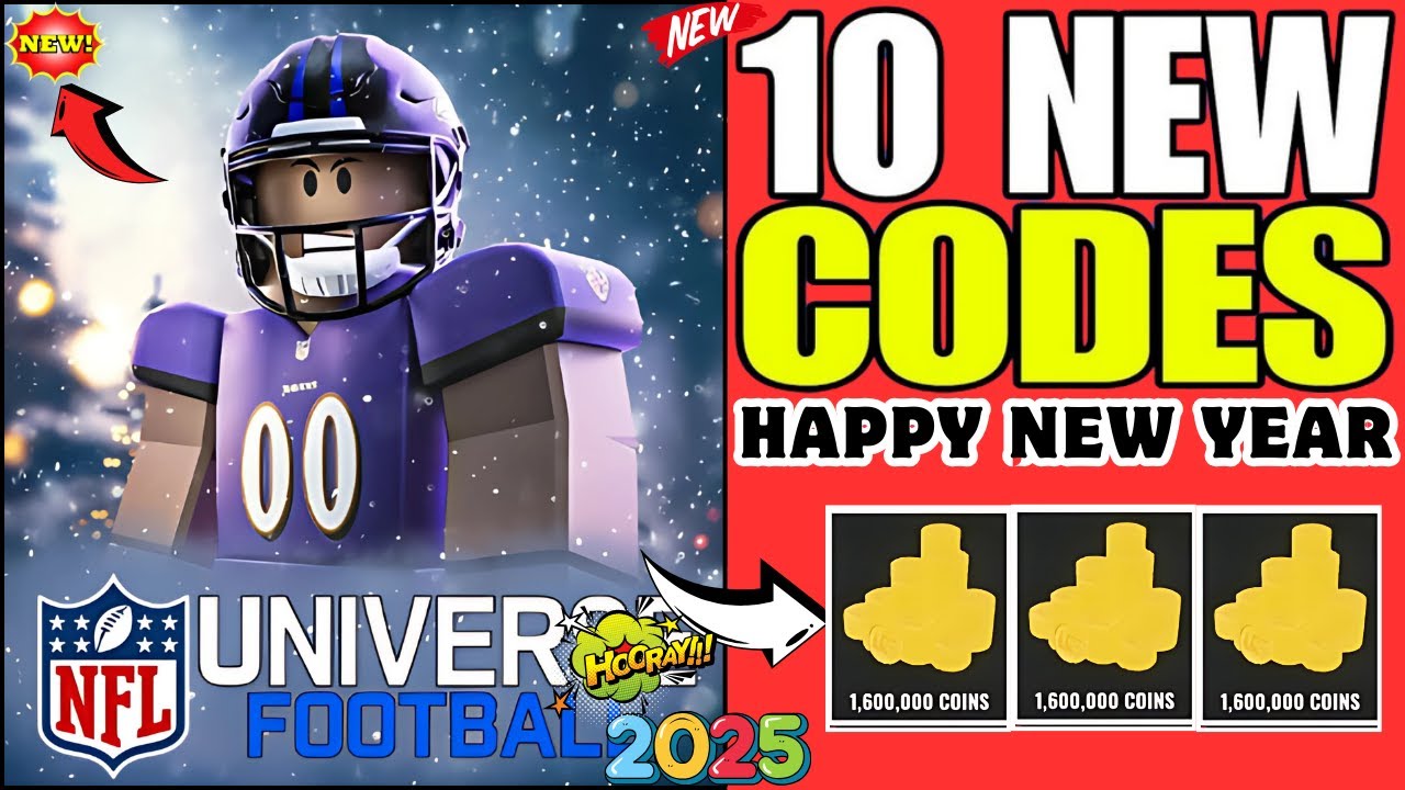 HAPPY NEW YEAR CODES🎉NFL UNIVERSE FOOTBALL CODES JANUARY 2025 - ROBLOX ...