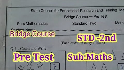Bridge Course Class 2nd Sub Maths Pre Test@shortanswer8213