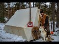 SNOWSTORM Solo Overnight Winter Camp | Canvas Tent & Gstove Review
