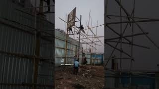 Bhiwandi job. Ms firming +ACP Aluminium sheet+LED sign acrylic letter+with fitting
