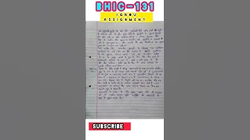 Ignou Assignment | bhic 131solved assignment in hindi 2021-22 #shorts #ignouassignment