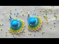 ⚜️ Bollywood Style Fan Earrings/ How to make Beaded Jewelry/ Aretes Tutorial diy (0525)