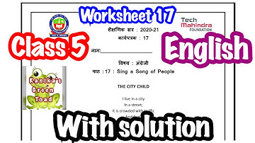 Class 5 English Worksheet 17 Solved Assignment || EDMC CLASS 5 English worksheet 17