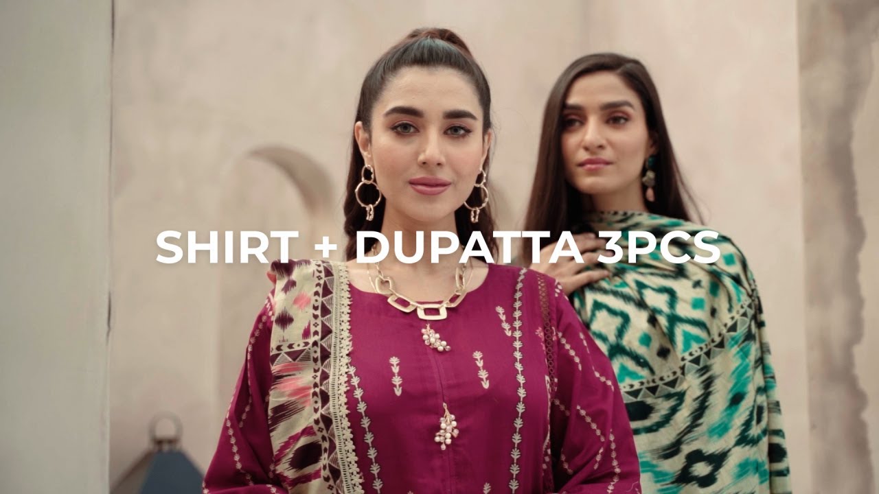 Unstitched Shirt + Dupatta 3pc '22 by ITTEHAD