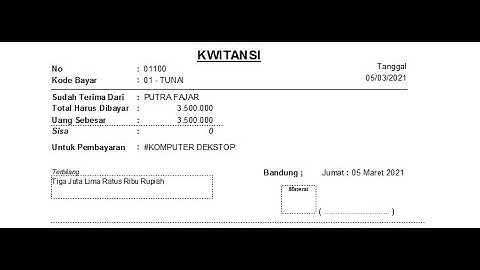 MS Accses Program Kwitansi