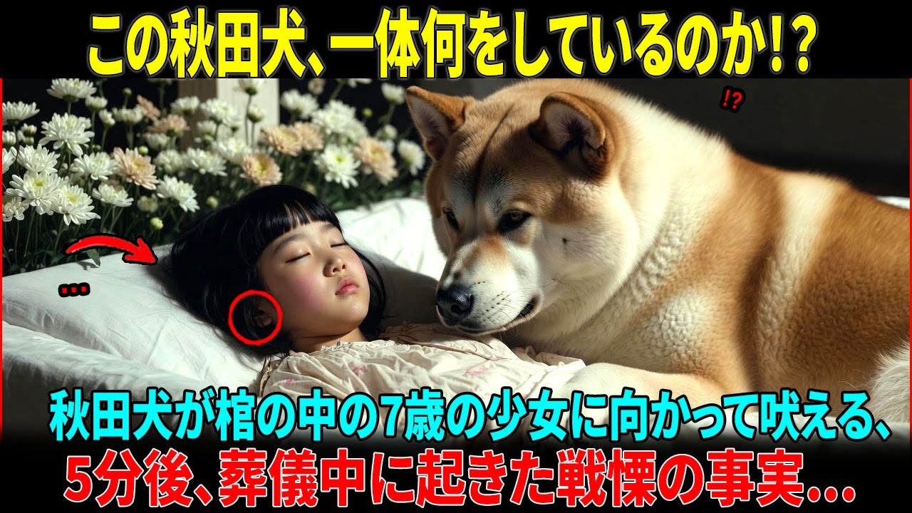 【奇跡の実話】秋田犬が棺の中の7歳の少女に向かって吠える、5分後、葬儀中に起きた戦慄の事実... #海外の反応  #海外の話 #海外の感動話  #秋田犬