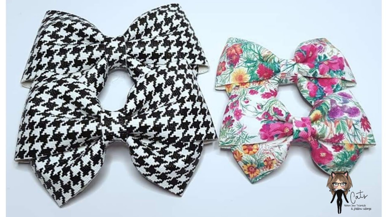 BUTTERFLY PINCH BOW - NO TEMPLATE- NO SEW - EASY TO MAKE FAUX LEATHER ...