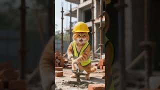 A cat is a builder #shorts #cute #animals