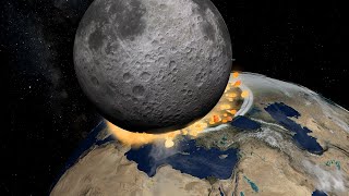 Moon Grazes Europe on Collision Course  Universe Sandbox