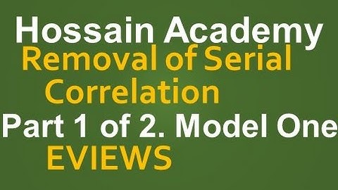 Removal of Serial Correlation  Model One.  Part 1 of 2. EVIEWS